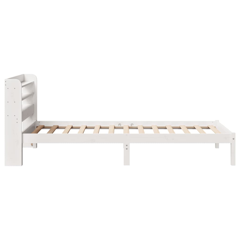 Bed Frame without Mattress White 75x190 cm Small Single Solid Wood Pine